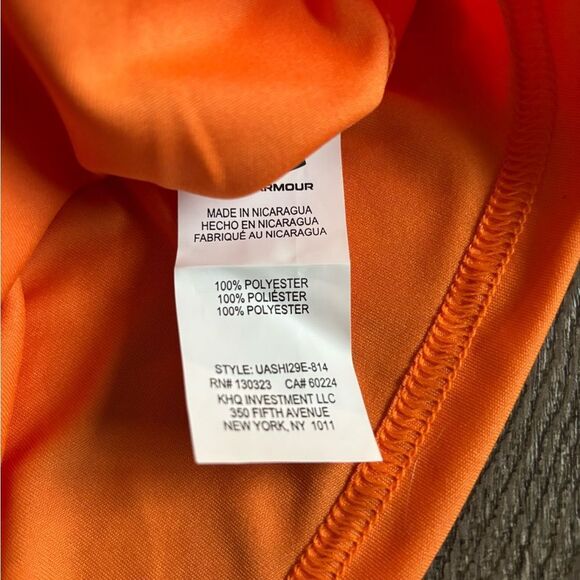 Under Armour Kids Orange graphic T-Shirt with short set - Picture 4 of 7